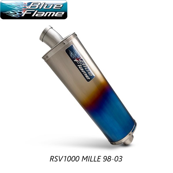 APRILIA RSV1000 MILLE 1998-2003 BLUEFLAME COLOURED TITANIUM SINGLE PORT EXHAUST