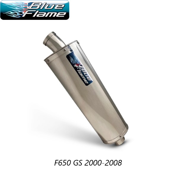 BMW F650 GS 2000-2008 BLUEFLAME STAINLESS STEEL SINGLE PORT EXHAUST SILENCER