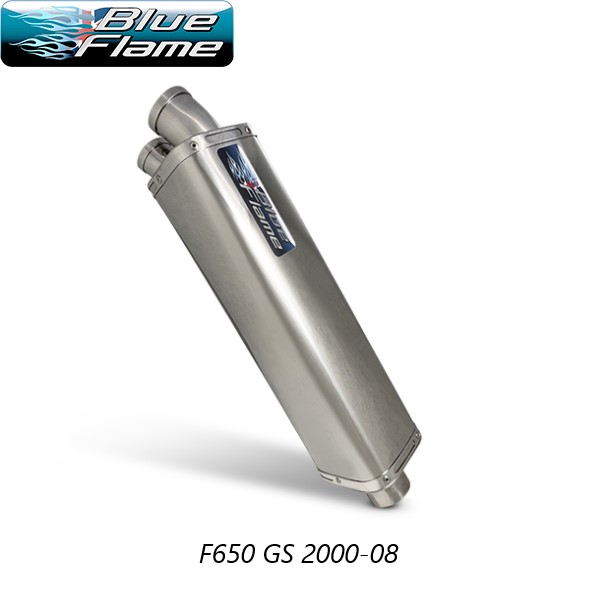 BMW F650 GS 2000-2008 BLUEFLAME STAINLESS STEEL TRI-OVAL EXHAUST SILENCER