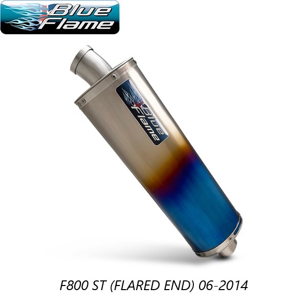 BMW F800 ST (FLARED END) 2006-2014 BLUEFLAME COLOURED TITANIUM SINGLE PORT EXHAUST