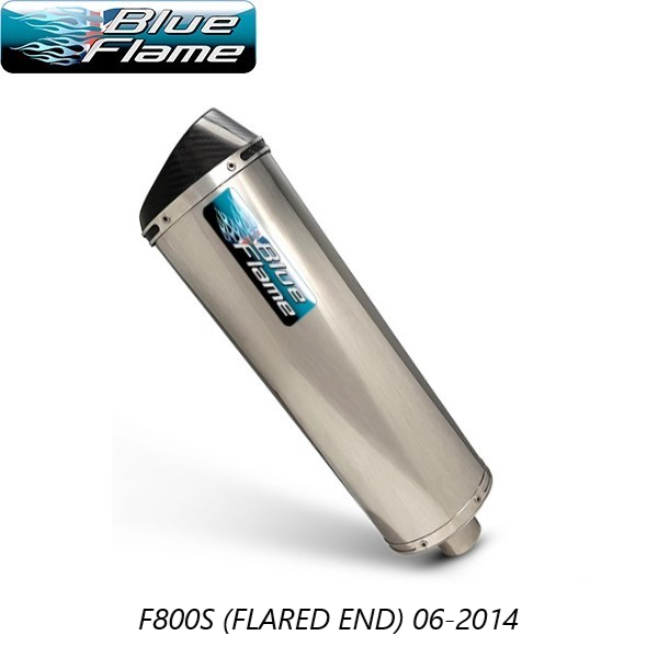 BMW F800S (FLARED END) 2006-2014 BLUEFLAME STAINLESS STEEL WITH CARBON TIP EXHAUST