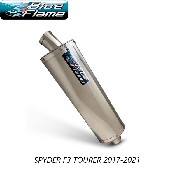 CAN-AM SPYDER F3 TOURER 2017-2021 BLUEFLAME STAINLESS STEEL SINGLE PORT EXHAUST SILENCER