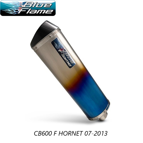 HONDA CB600F HORNET 2007-2013 BLUEFLAME COLOURED TITANIUM WITH CARBON TIP EXHAUST