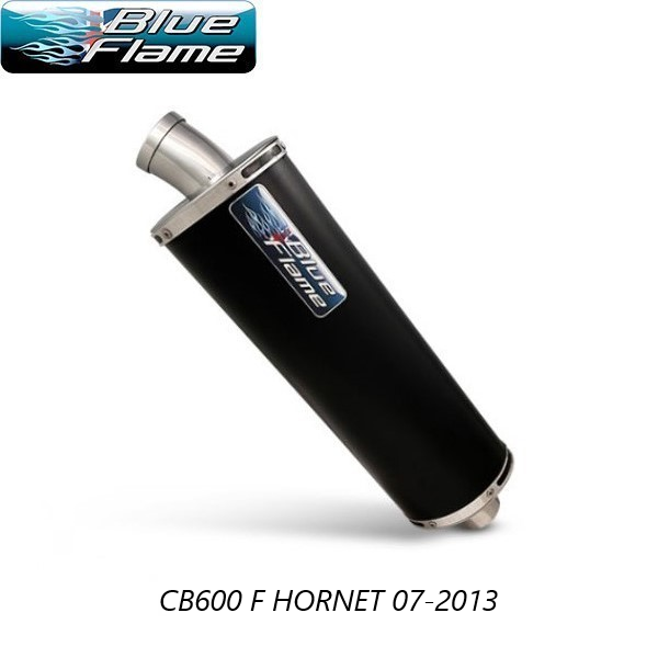 HONDA CB600F HORNET 2007-2013 BLUEFLAME SATIN BLACK SINGLE PORT EXHAUST SILENCER