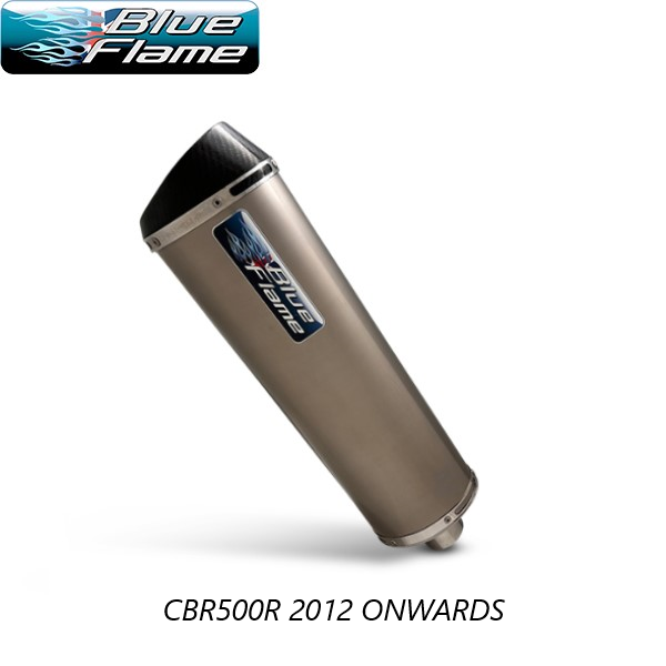 HONDA CBR500R 2012-ON BLUEFLAME TITANIUM WITH CARBON TIP EXHAUST SILENCER