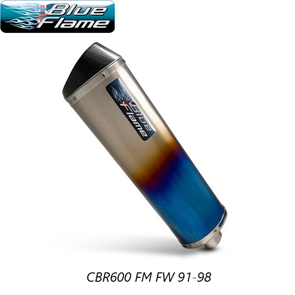 HONDA CBR600 FM FW 1991-1998 BLUEFLAME COLOURED TITANIUM WITH CARBON TIP EXHAUST