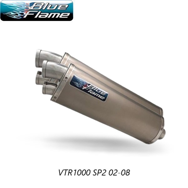 HONDA VTR1000 SP2 2002-2008 PAIR-BLUEFLAME TITANIUM TWIN PORT EXHAUSTS SILENCERS