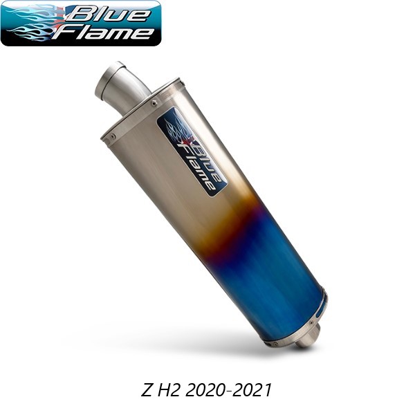 KAWASAKI Z H2 2020-2021 BLUEFLAME COLOURED TITANIUM SINGLE PORT EXHAUST SILENCER