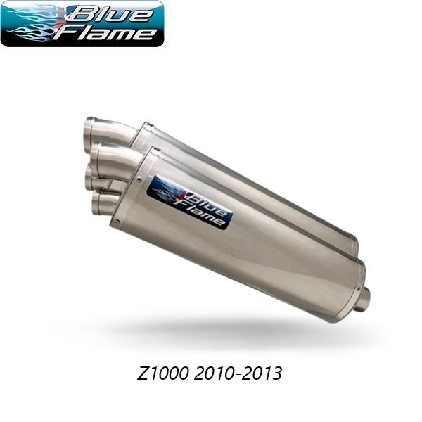 KAWASAKI Z1000 2010-2013 PAIR-BLUEFLAME STAINLESS STEEL TWIN PORT EXHAUSTS