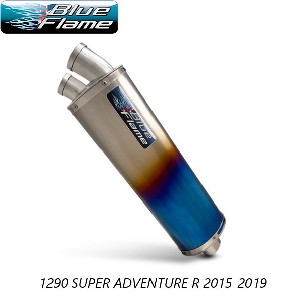 KTM 1290 SUPER ADVENTURE S 2015-2019 BLUEFLAME COLOURED TITANIUM TWIN PORT EXHAUST 