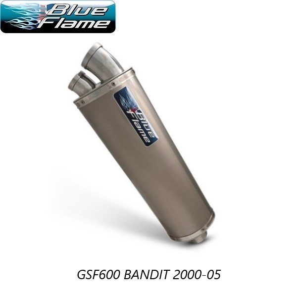 SUZUKI GSF600 BANDIT 2000-2005 BLUEFLAME TITANIUM TWIN PORT EXHAUST SILENCER