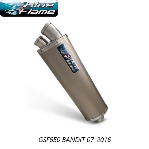 SUZUKI GSF650 BANDIT 2007-2016 BLUEFLAME TITANIUM TWIN PORT EXHAUST SILENCER 