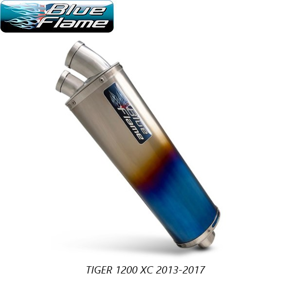 TRIUMPH TIGER 1200 XC 2013-2017  BLUEFLAME COLOURED TITANIUM TWIN PORT EXHAUST