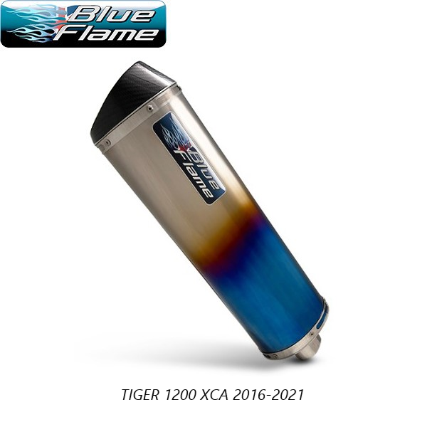 TRIUMPH TIGER 1200 XCA 2016-2021 BLUEFLAME COLOURED TITANIUM WITH CARBON TIP EXHAUST
