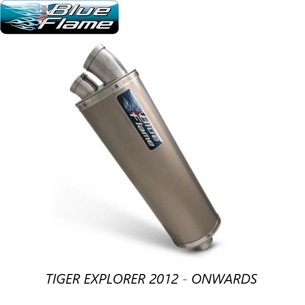 TRIUMPH TIGER EXPLORER 2012-Onwards BLUEFLAME TITANIUM TWIN PORT EXHAUST SILENCER
