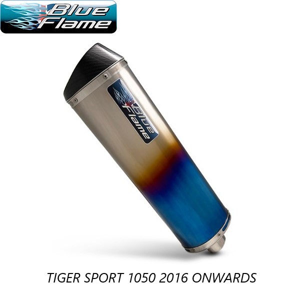 TRIUMPH TIGER SPORT 1050 2016-Onwards BLUEFLAME COLOURED TITANIUM WITH CARBON TIP EXHAUST