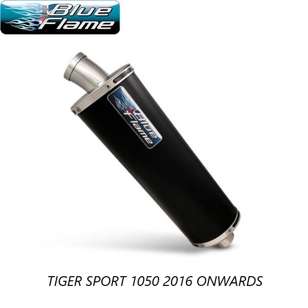 TRIUMPH TIGER SPORT 1050 2016-Onwards BLUEFLAME SATIN BLACK SINGLE PORT EXHAUST SILENCER